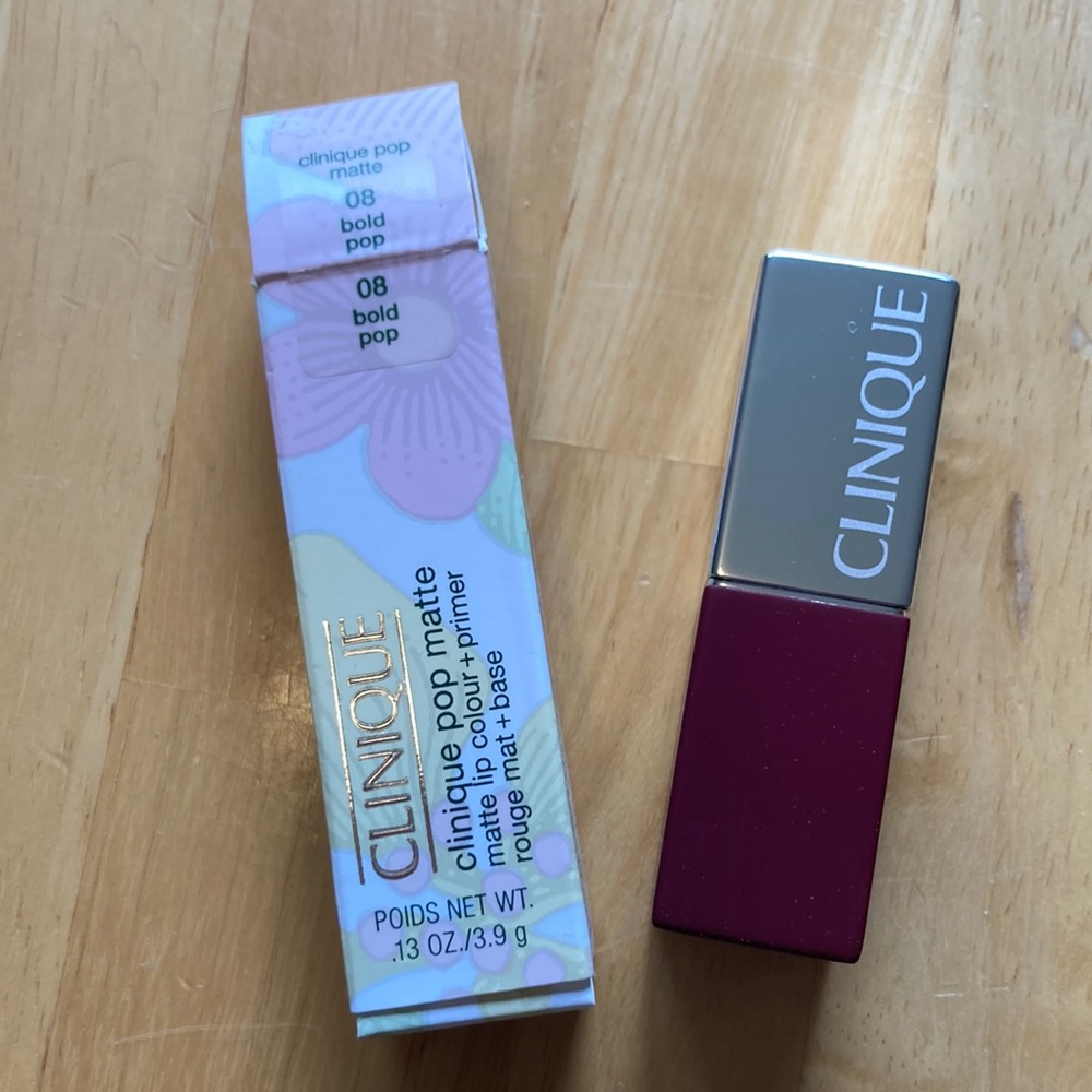 Clinique Pop Matte lip colour + primer - 08 Bold Pop NWT